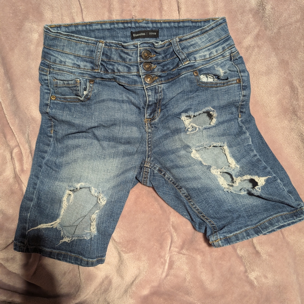 Bluenotes Distressed Blue Jean Shorts
